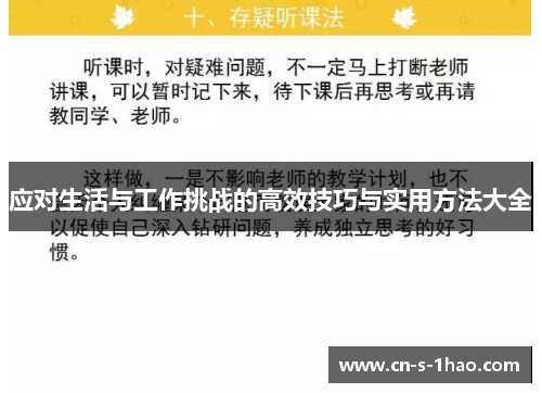 应对生活与工作挑战的高效技巧与实用方法大全 应对生活与工作挑战的高效技巧与实用方法大全
