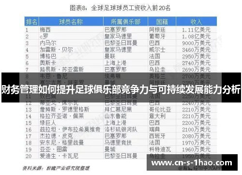 财务管理如何提升足球俱乐部竞争力与可持续发展能力分析 财务管理如何提升足球俱乐部竞争力与可持续发展能力分析